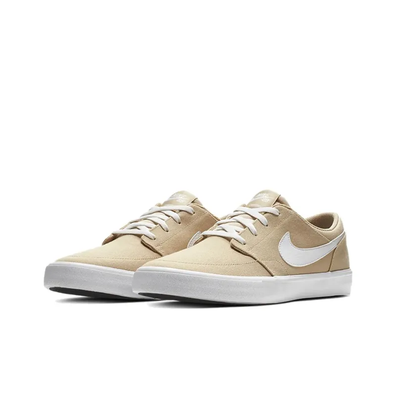 Nike SB Portmore II Solar CNVS Anti-Slip And Wear-Resistant Lightweight Low-Top Skateboard Shoes Unisex Desert Yellow-2