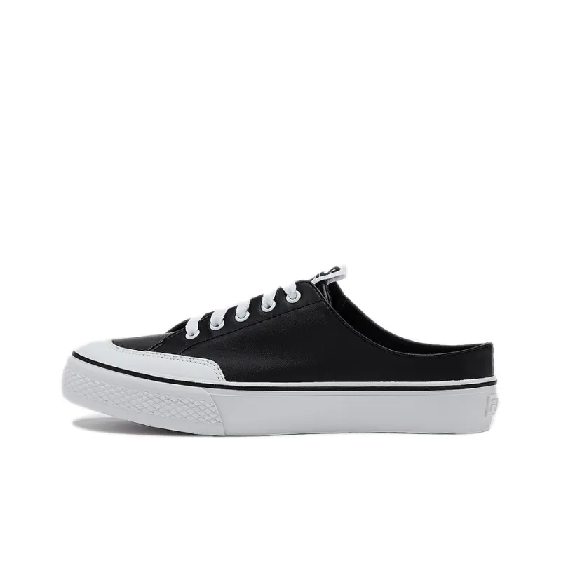 FILA Slip-Resistant Cushioning Wear-Resistant Low-Top Skateboard Shoes Unisex Black White-0