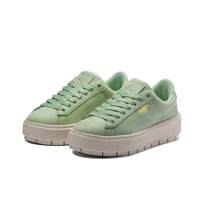 PUMA Platform Trace Skateboard Shoes Women's Low Top Mint Green-2