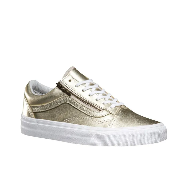 Vans Old Skool Collection Skateboard Shoes Women's Low-Top Gold/White-2
