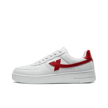 XTEP Air Force 1 Anti Slip Wear Resistant Low Top Skateboard Shoes Men's White Red