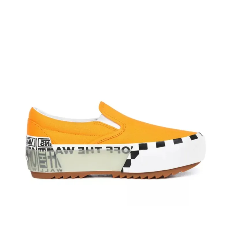 Vans Classic Slip On Stacked 'Logo Stack Bright Marigold' Women's-1