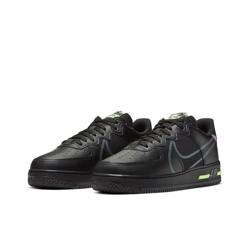 Nike Air Force 1 React Black Violet Star Barely Volt-2