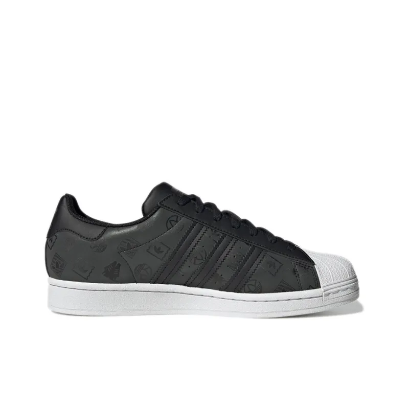Adidas Originals Superstar Shoes 'Black Green Monogram'-1