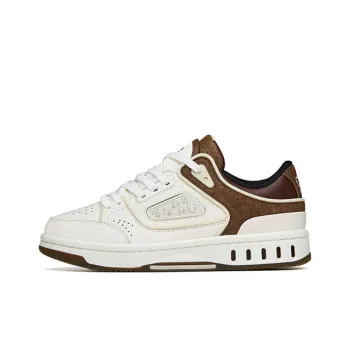 Anta Low Top Skateboard Shoes Women's White Brown Valentine's Day Limited Edition Carved In The Heart