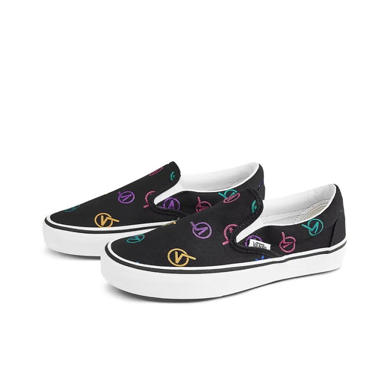 Vans Slip-on Slip-Resistant Cushioning Wear-Resistant Low-Top Skateboard Shoes Unisex Black Color-2