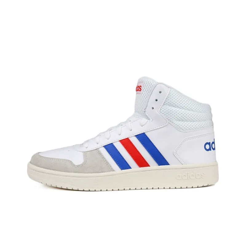 Adidas Hoops 2.0 Mid White Blue Red-0