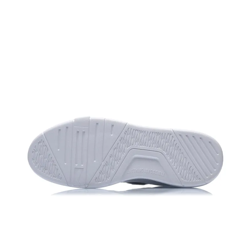 LiNing SPWV Lite Coverage Slip Resistant And Abrasion Resistant Low Top Skateboard Shoes Men's White Gray-4