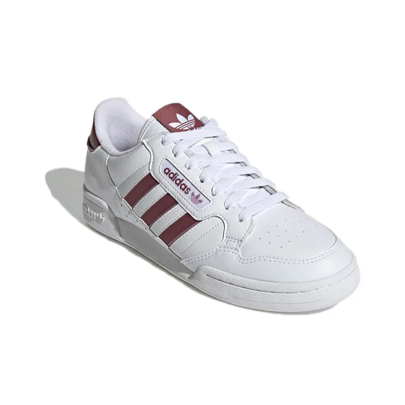 Adidas Originals Continental 80 Stripes Abrasion Resistant Low Top Skateboard Shoes Men's White Red-2