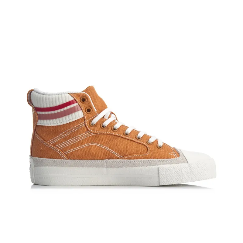 LINING Skateboard Shoes Women's High-Top Dark Khaki/White-1