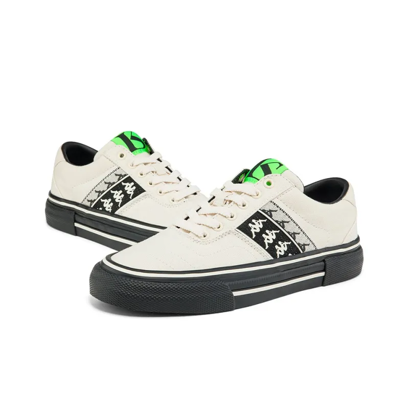Kappa Breathable Low Top Skateboard Shoes Unisex White Black-3