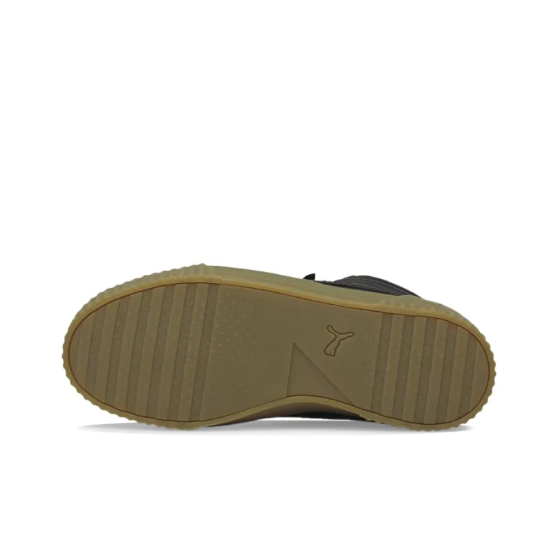 PUMA Carina Mid Winterized Anti-Slip Wear-Resistant Mid-Top Skateboard Shoes Women's Black Brown-4