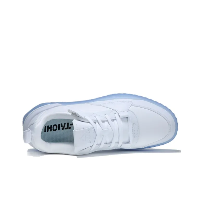 PEAK Taichi Player Wear Resistant Slip Resistant Lightweight Support Low Top Skateboard Shoes White Blue-3