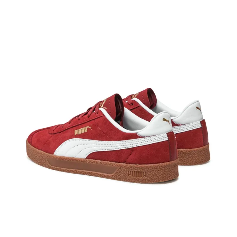 PUMA Club Wear-resistant And Lightweight Low-Top Skateboard Shoes Unisex Red White-3