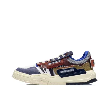 LiNing Geek Geek Reflective Lightweight Wear Resistant Slip Resistant Breathable Low Top Skateboard Shoes Umber