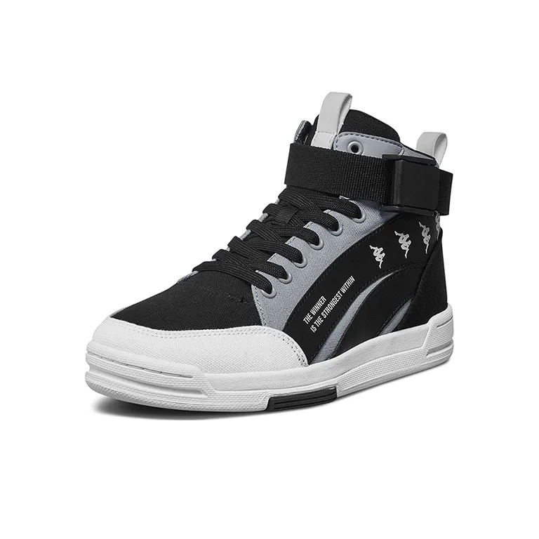 Kappa BANDA Skateboard Shoes Unisex High-Top Black-1