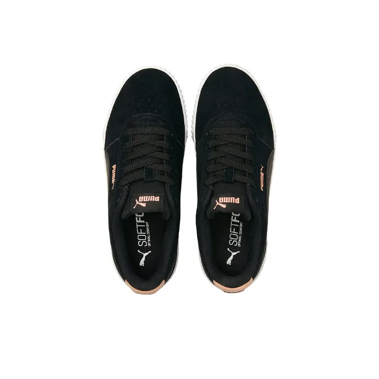 PUMA Carina Wear-resistant And Lightweight Low-Top Skateboard Shoes Women's Black Beige Red-2