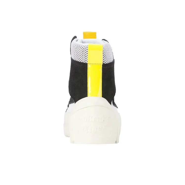 Onitsuka Tiger Chunky Runner Mt Coverage Warm High Top Skateboard Shoes Unisex Black Yellow-4