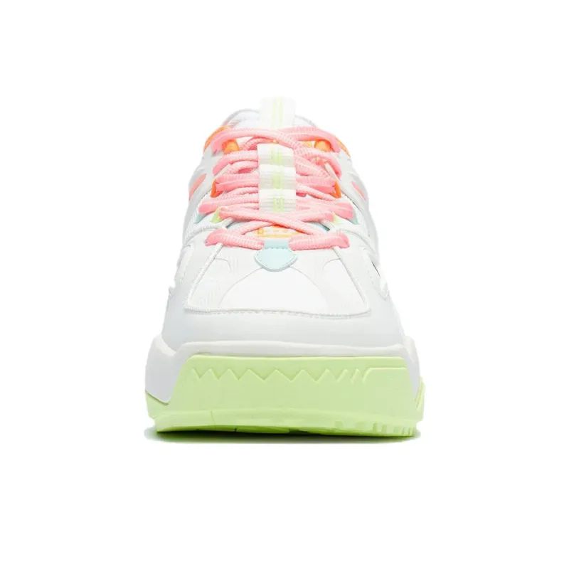 LiNing Meteor Twinkle Star Abrasion Resistant Breathable Low Top Skateboard Shoes Men's Fluorescent Shimmer Pink-4