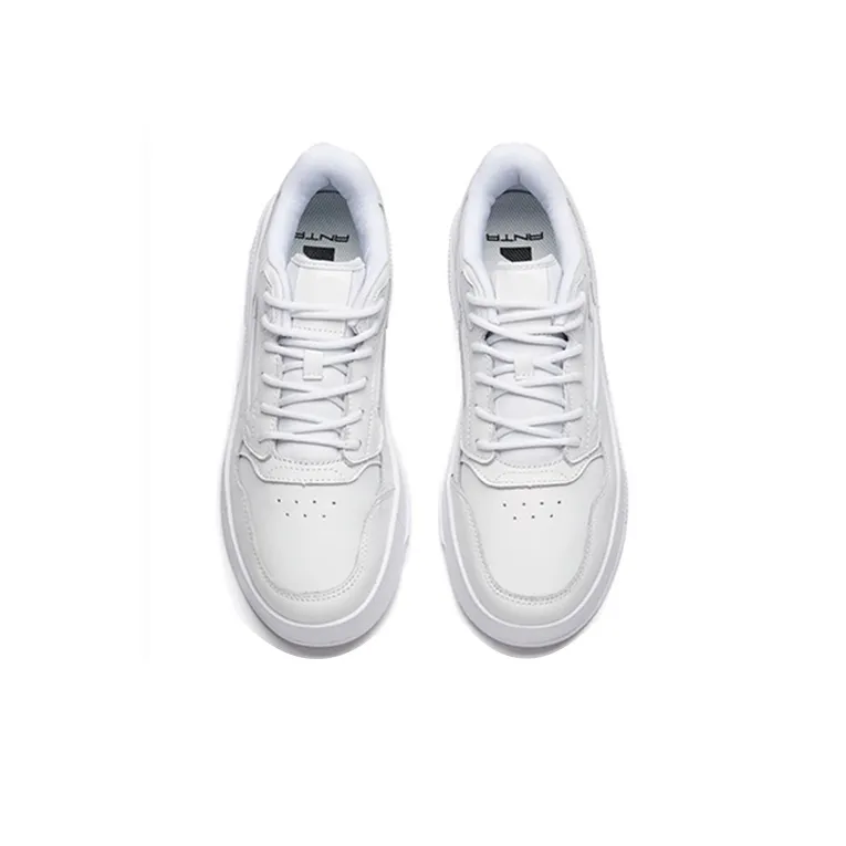 Anta Abrasion Resistant Breathable Low Top Skateboard Shoes Men's White-3
