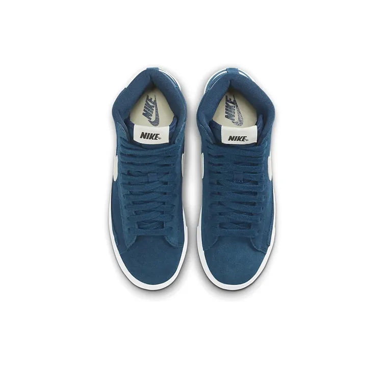 Nike Blazer Mid Vintage Suede Blue White Women's-4