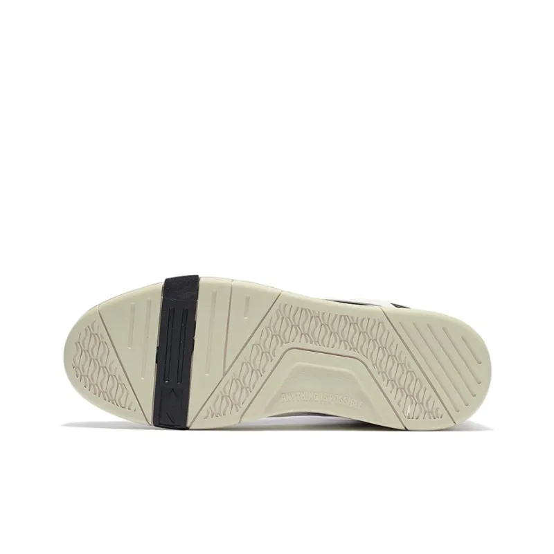 LiNing Wave Superwave Mid Wear-Resistant Slip-Resistant Cushioning Mid-Top Skateboard Shoes Brown Black And White-4