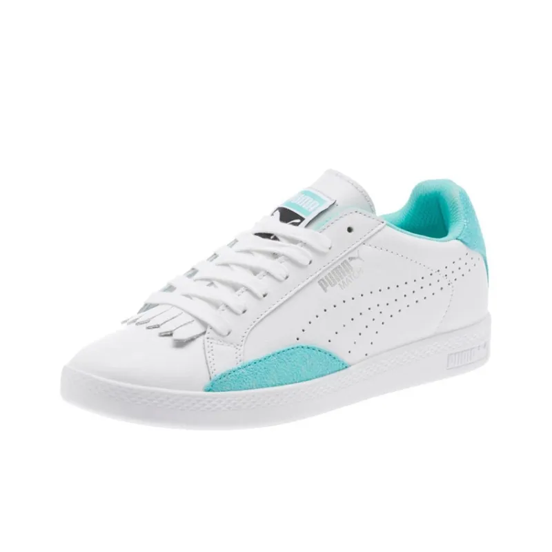 PUMA MATCH Lo Reset Slip-Resistant Cushioning Coverage Low-Top Skateboard Shoes Women's White Blue-2