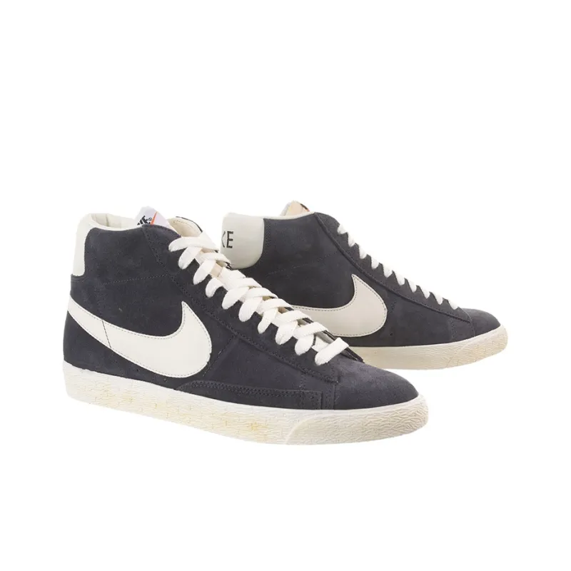 Nike Blazer Wear-resistant And Lightweight Mid-Top Skateboard Shoes Men's Black White-1