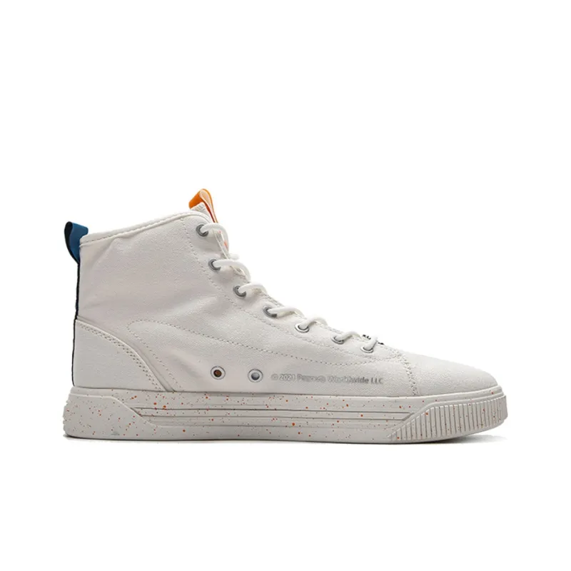 SNOOPY x Anta Life Collection Durable Breathable High Top Skateboard Shoes Men's Ivory White-1