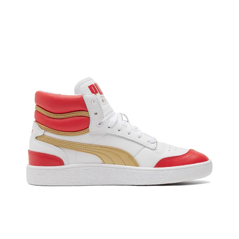 PUMA Ralph Sampson Year Of Ox Mid Shoes White/Red/Gold-1