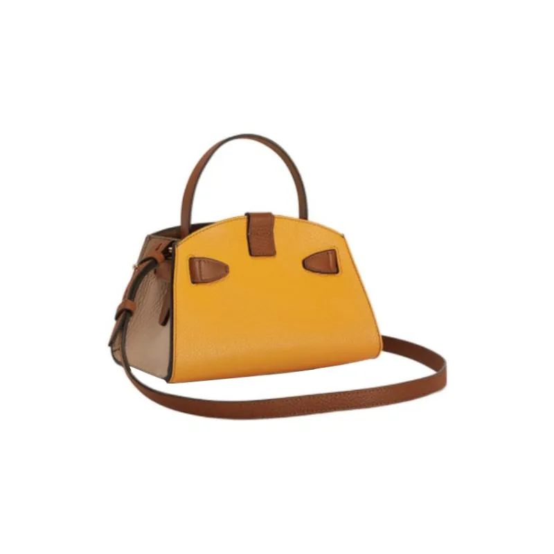 Furla Margherita Collection Grain Leather Dome Bag, Shoulder Bag, Crossbody Bag, Handbag Mini Women's Ginger Yellow-2