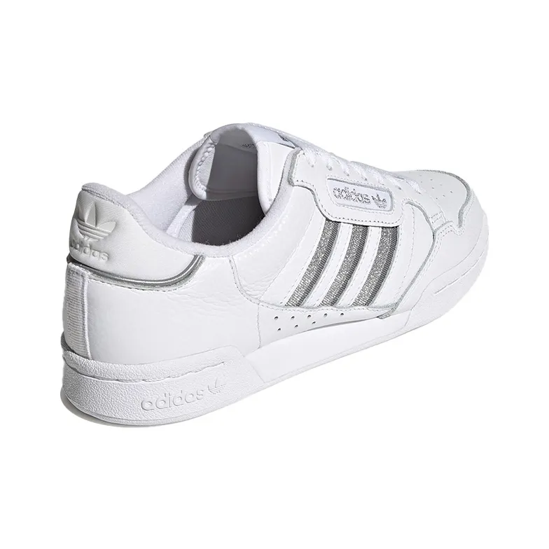 Adidas Continental 80 Stripes White Silver Metallic Women's-3