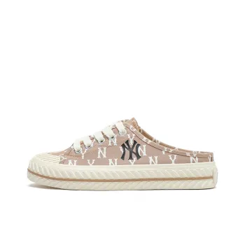 MLB Playball Mule Monogram Lightweight And Breathable Low Top Skateboard Shoes Unisex Beige