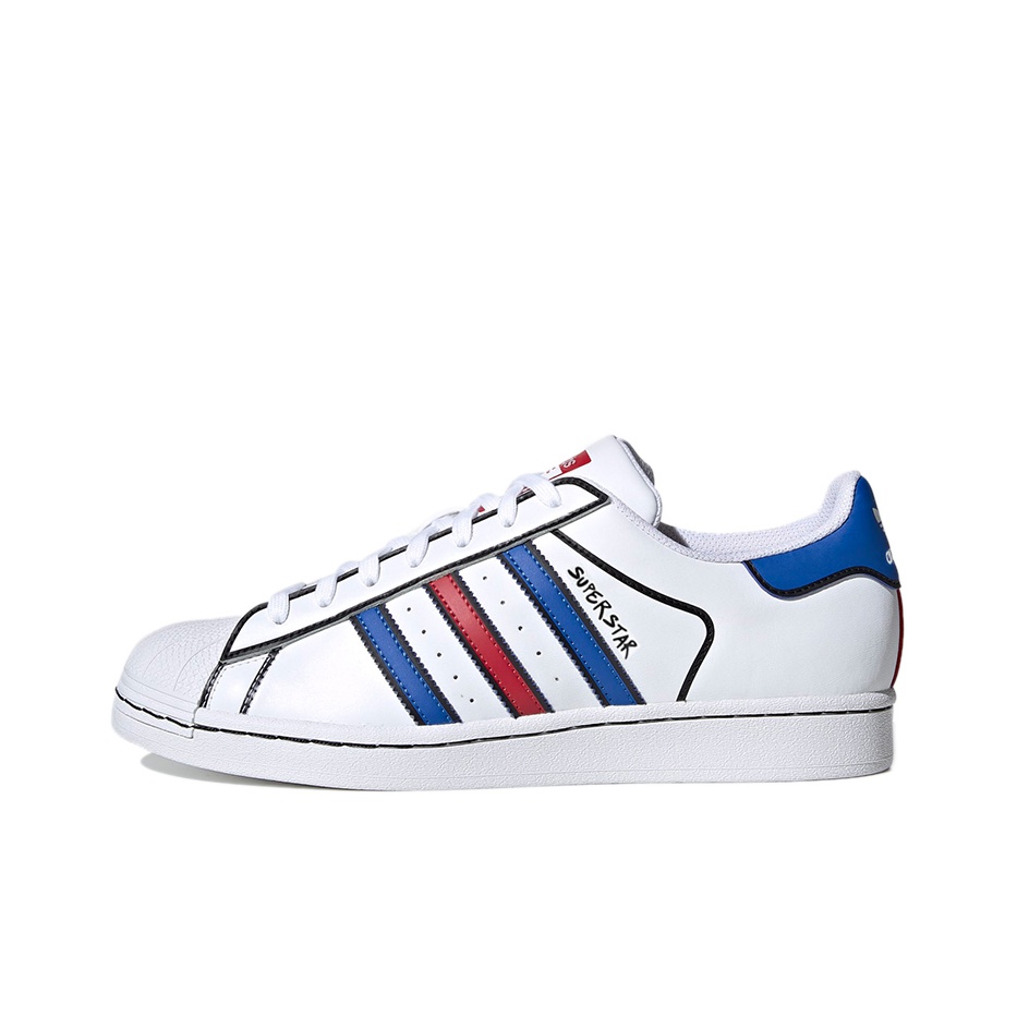 adidas originals Superstar Series Skateboarding Shoes Unisex Low top White Blue Red US M 9