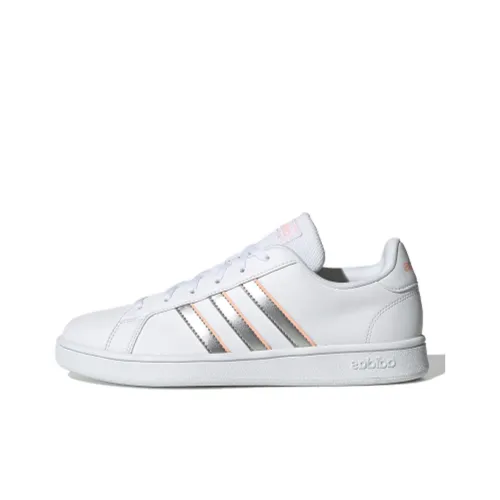 Adidas Neo GRAND COURT Skateboard Shoes Women's Low-Top White/Silver/Pink