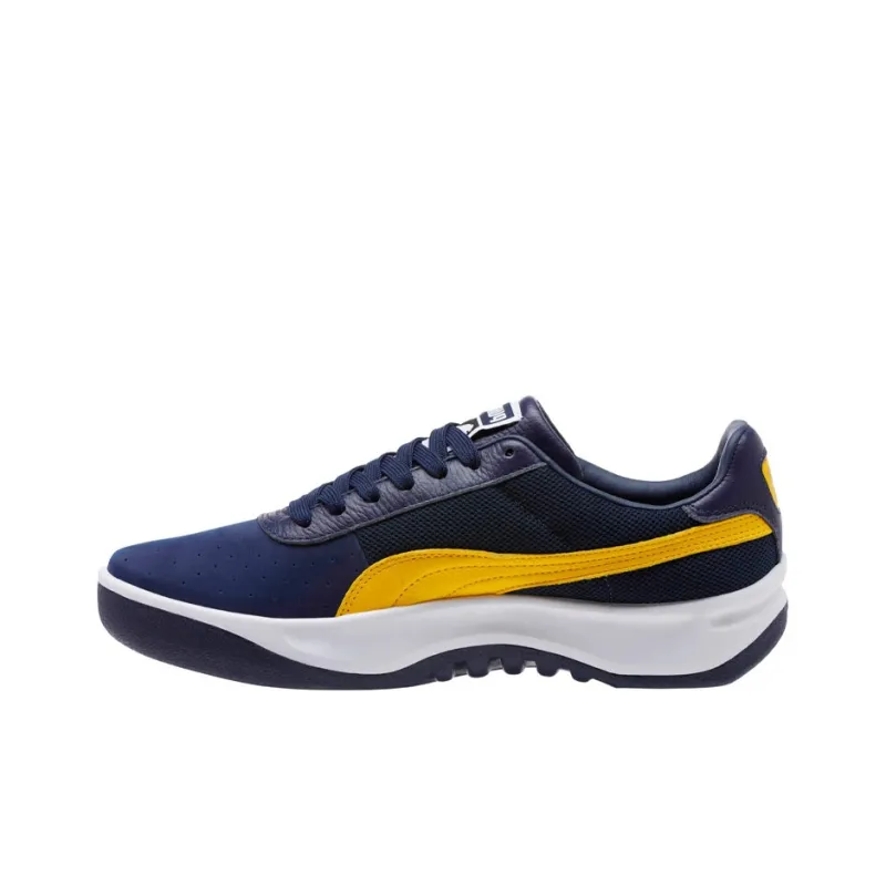 PUMA G.Vilas California Casual Lightweight Wear-Resistant And Slip-Resistant Sports Skateboard Shoes Marine Blue Yellow-0