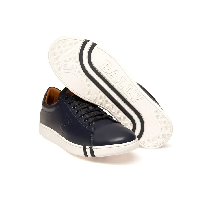 BALLY Skateboard Shoes Men Low Top Dark Marine Blue-2