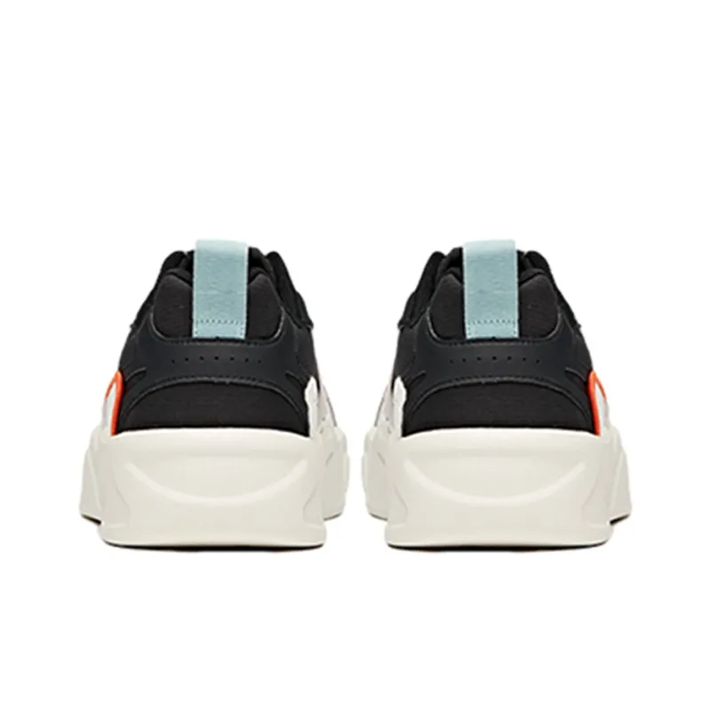Anta Cushioning Anti Slip And Wear Resistant Low Top Skateboard Shoes Men's Black White Cyan-5
