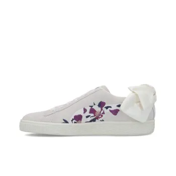 PUMA Suede Bow Flowery Balance Lightweight Low-Top Skateboard Shoes Women's White