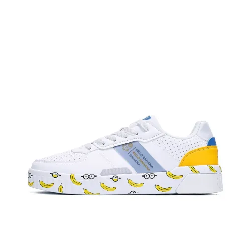 MINIONS x 361° Slip-Resistant Cushioning Wear-Resistant Low-Top Skateboard Shoes Women's White
