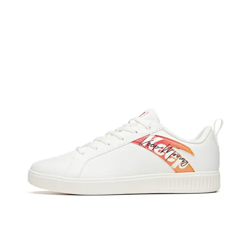 ANTA Skateboard Shoes Women's Low-Top White Orange