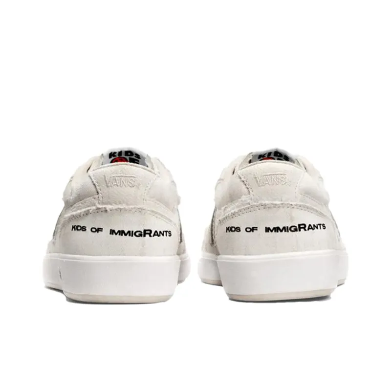 Kids Of Immigrants x Vans Lowland CC Slip Resistant Water Resistant Low Top Skateboard Shoes Unisex White-4