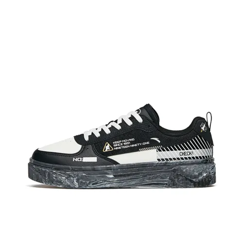 Anta Life Collection Non slip Lightweight Low Top Skateboard hope shoes Women's Black White