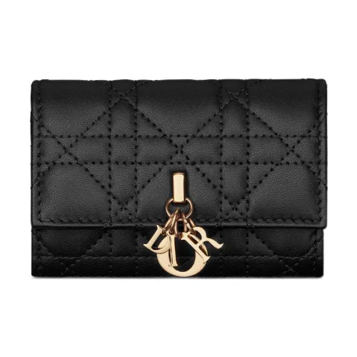 DIOR Sheepskin Wallet Women's Black