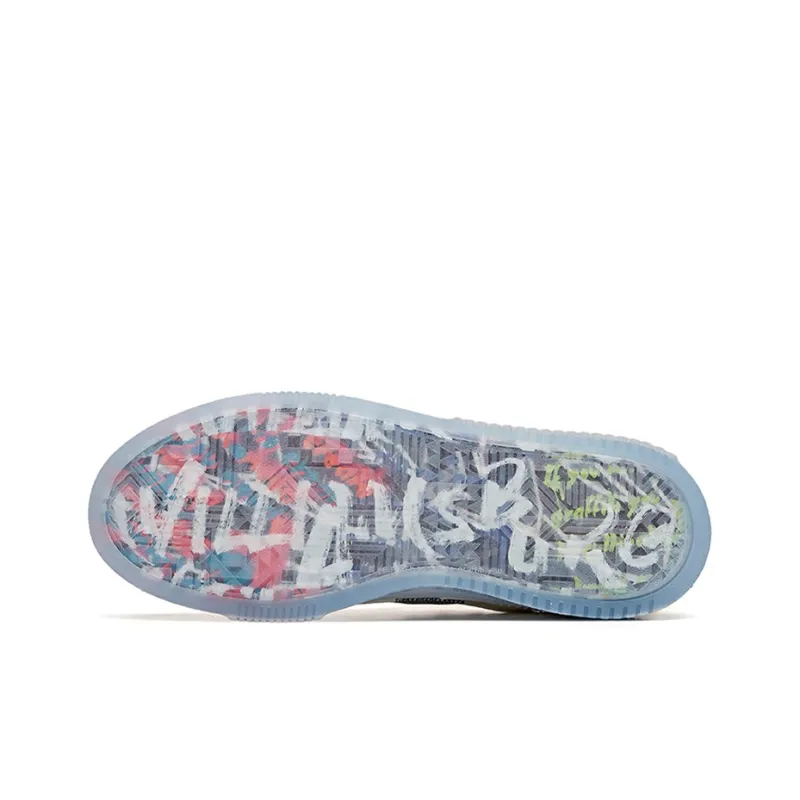 Anta Life Collection Jelly Shoes Coverage Slip Resistant And Abrasion Resistant Low Top Skateboard Shoes White Green-4