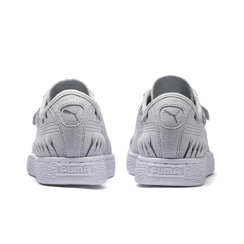 PUMA Suede Metallic Entwine 'Gray White' Women's-3