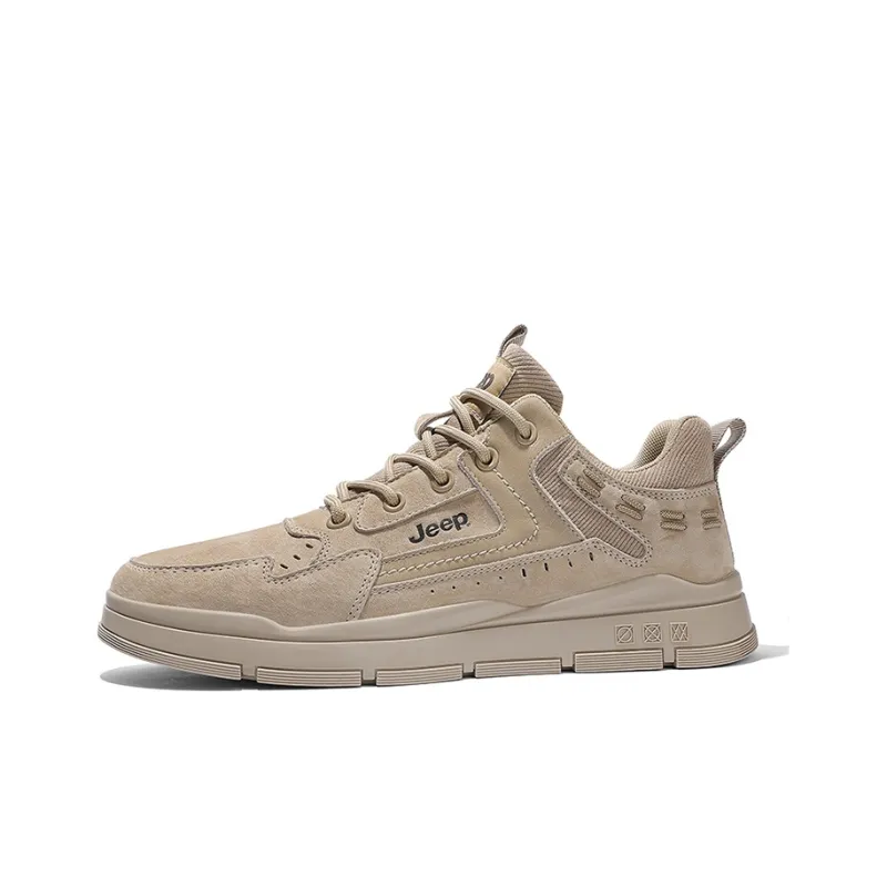 Jeep Skateboard Shoes Men Low Top Earth Yellow-0