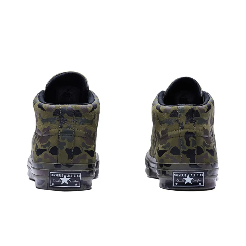 Converse One Star Retro Mid Tops Skateboarding Shoes Unisex Camouflage Green-3