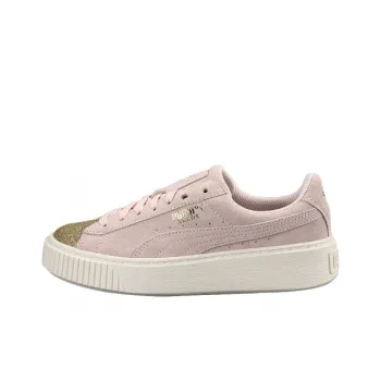 PUMA Suede Platform Glam Non-slip Lightweight Low-Top Skateboard Shoes Unisex Pink