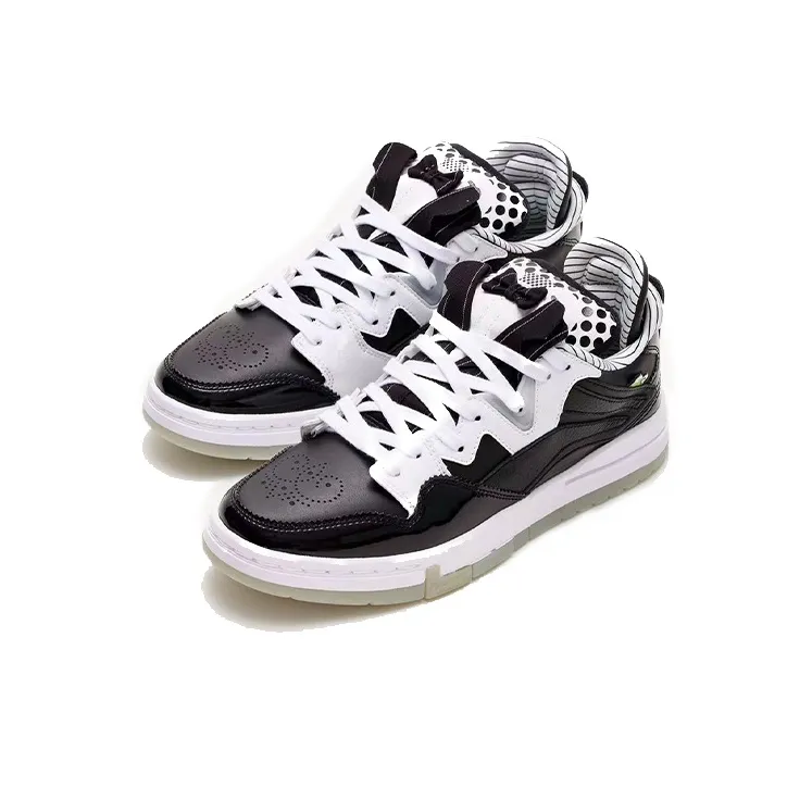 Disney LiNing Wei Wu PRO Lightweight And Wear resistant Low Top Skateboard Shoes Men's Black White-3